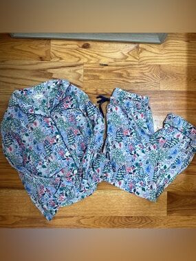 Roller Rabbit multicolor floral and figurative print top size S
